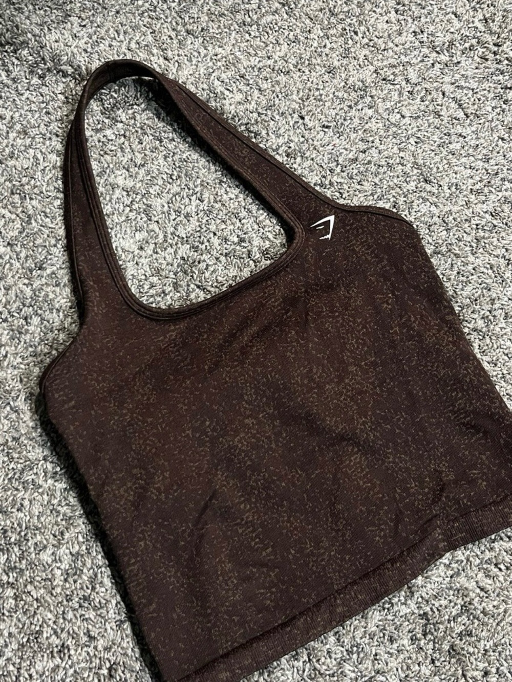 Gymshark Dark Brown Marled Crop Tank